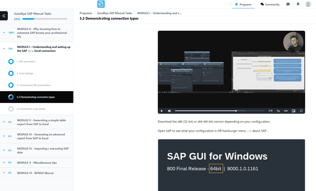 Aperçu de l'intérieur de la formation