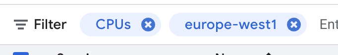 Filtre CPUS_ALL_REGIONS dans GCP